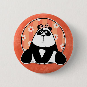 Mädchen-Blumenpanda Button