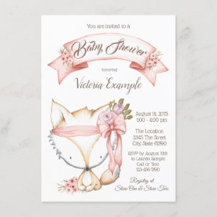 Mädchen Boho Fuchs Baby Shower Einladungen