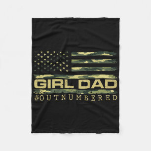 Mädchen Camo Papa Amerikanische USA-Flagge Vater v Fleecedecke