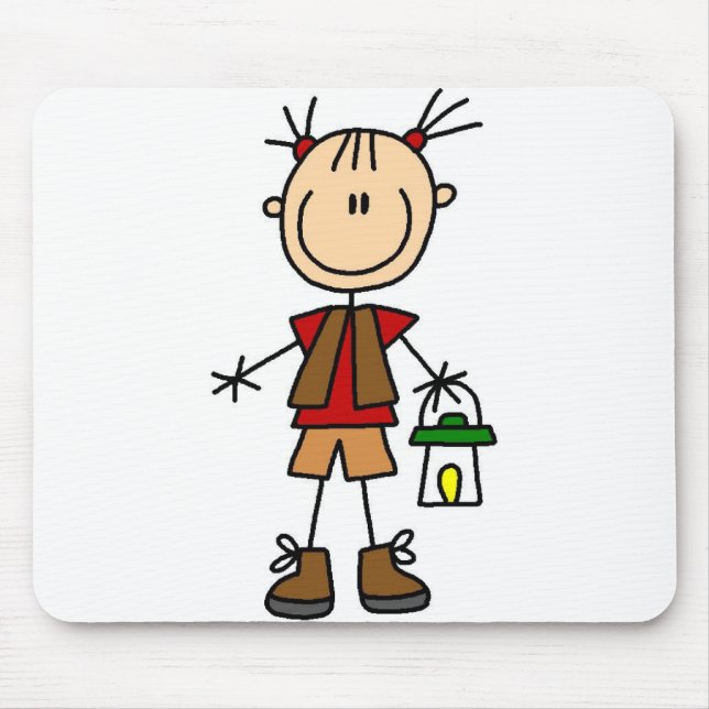 Mädchen-Camper mit Laterne Mousepad (Vorne)