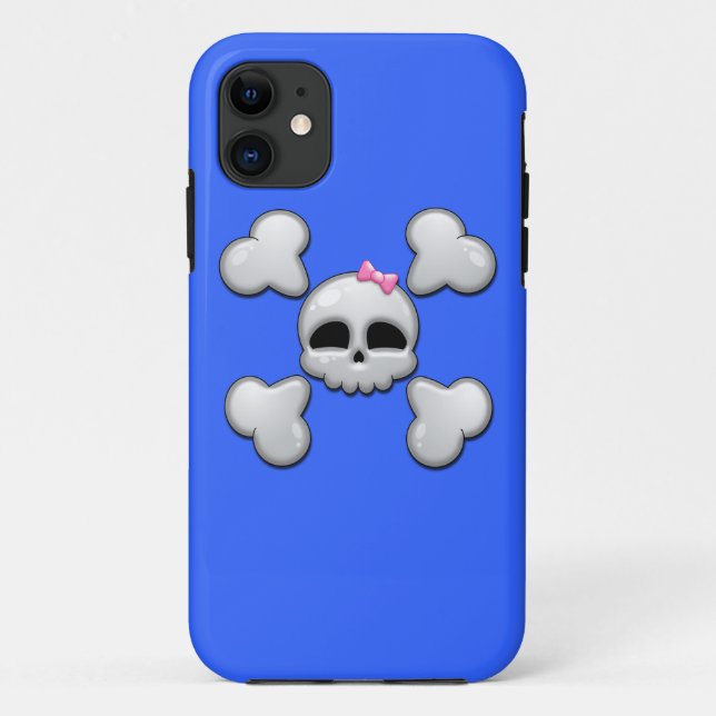 Mädchen-Cartoon-Schädel Case-Mate iPhone Hülle (Rückseite)