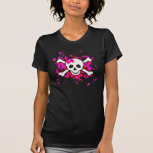 Mädchen-Cartoon-Schädel T-Shirt