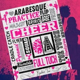 Mädchen Cheerleader Typografie in Schwarz und Rosa