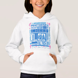 Mädchen Cheerleading-Typografie in Blau und Rosa Hoodie