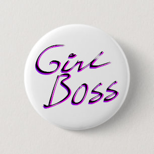 Mädchen-Chef-Knopf Button