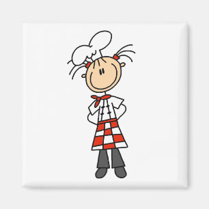 Mädchen-Chef Stickfigur T-Shirts und Geschenke Magnet