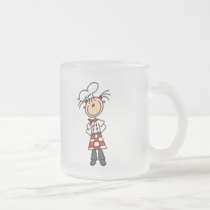 Mädchen-Chef-Stickfigur-T-Shirts und Geschenke Mattglastasse