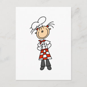 Mädchen-Chef Stickfigur T-Shirts und Geschenke Postkarte