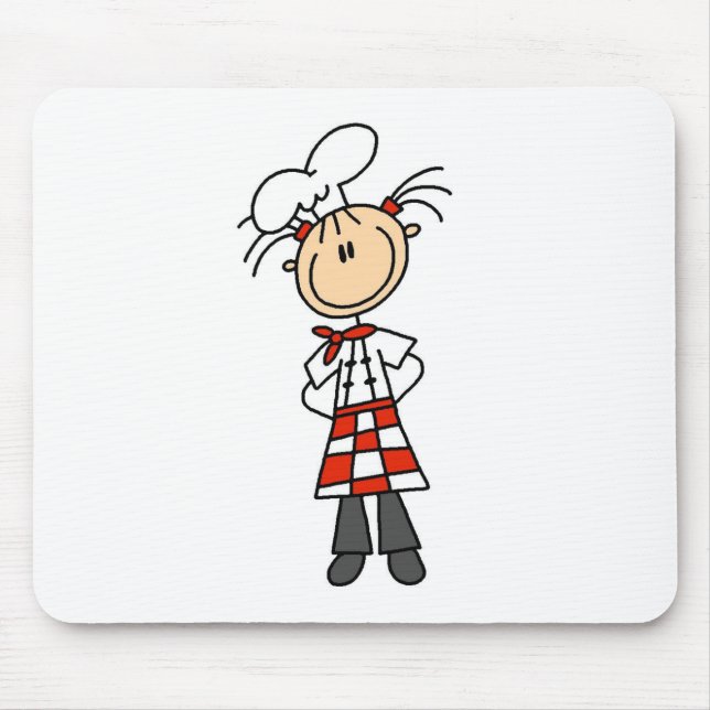 Mädchen-Chef-Stickfigure-Mauspads Mousepad (Vorne)