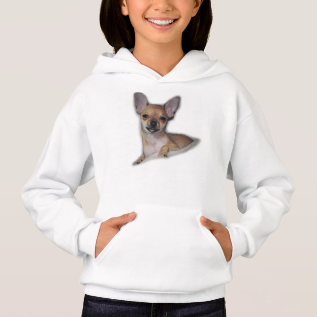 Mädchen-Chihuahuahoodie-Strickjacke Hoodie (Vorderseite)