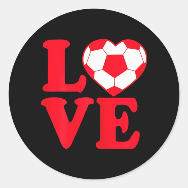 Mädchen Cool I Liebe Fußball Runder Aufkleber (Vorderseite)