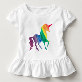 Mädchen Cool Rainbow Unicorn Wasserfarbe Kinder Baby T-shirt