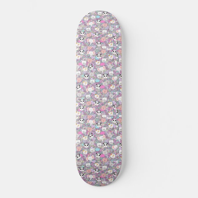 Mädchen cooler Kawaii Skateboard (Vorderseite)
