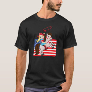 Mädchen Cowgirl Pferd Reiten Western Howdy Kleine  T-Shirt