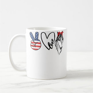 Mädchen Cowgirls Americana Frieden Liebe Pferde Pf Kaffeetasse