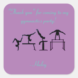 Mädchen "Danke" Gymnastik Party Stickers