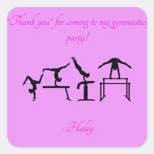 Mädchen "Danke" Gymnastik Party Stickers