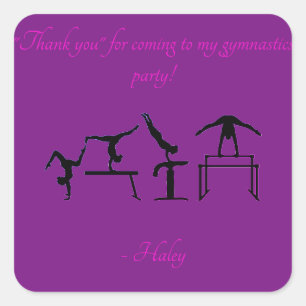 Mädchen "Danke" Gymnastik Party Stickers