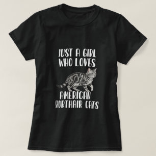 Mädchen, das amerikanische Kurzhaarkatzen liebt Ku T-Shirt