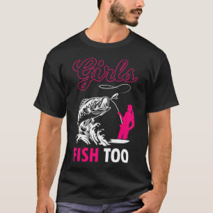 Mädchen, das Angeln und Bier liebt T-Shirt