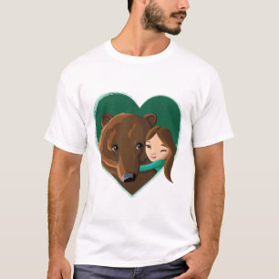 Mädchen, das Bären umarmt T-Shirt