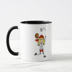 Mädchen, das Baseball-T-Shirts und Geschenke fängt Tasse