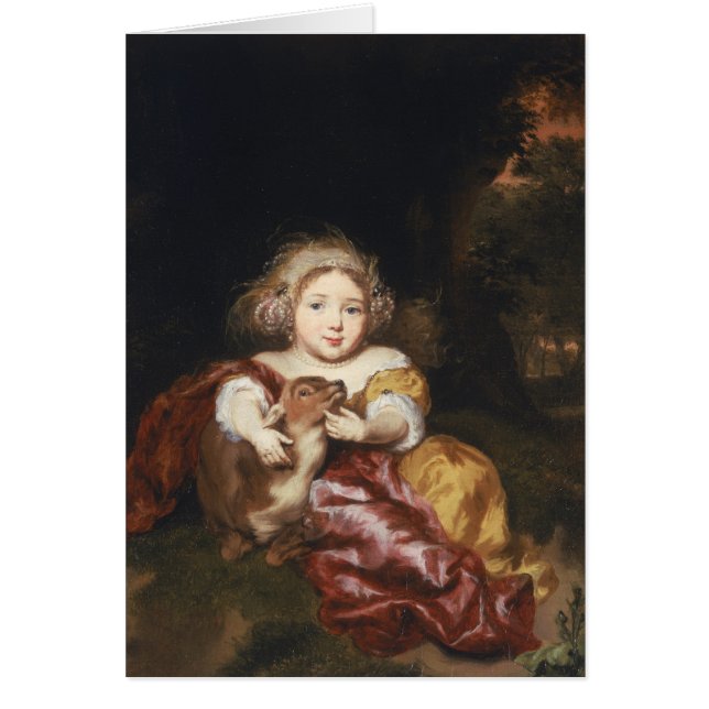 Mädchen, das ein Kitz streichelt (Vorne)