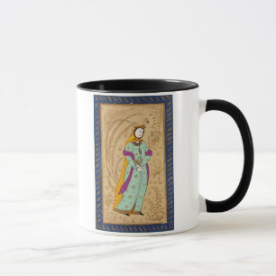 Mädchen, das ein Weinschiff und eine Birne, vom L Tasse