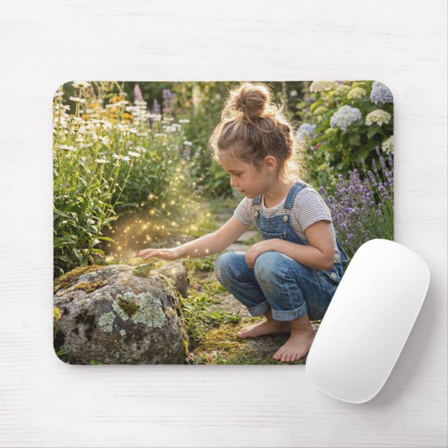 Mädchen, das einen Frosch verzaubert Mousepad (Mit Mouse)