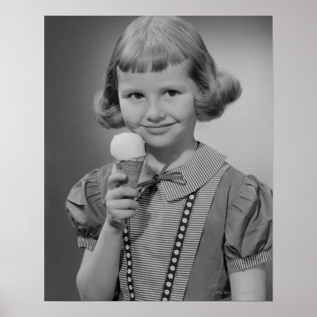 Mädchen, das Eis isst Poster (Vorne)