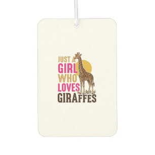 Mädchen, das Giraffen liebt Vintage-Giraffen-Shirt Autolufterfrischer