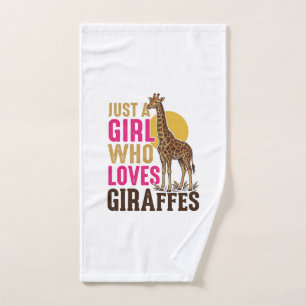 Mädchen, das Giraffen liebt Vintage-Giraffen-Shirt Handtuch