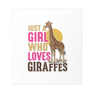 Mädchen, das Giraffen liebt Vintage-Giraffen-Shirt Notizblock