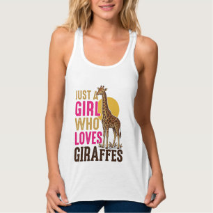 Mädchen, das Giraffen liebt Vintage-Giraffen-Shirt Tank Top