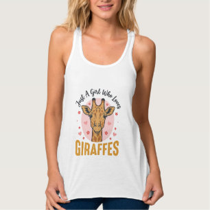 Mädchen, das Giraffen liebt Vintage-Stich-Design_1 Tank Top