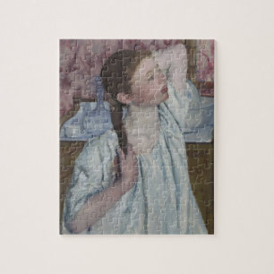 Mädchen, das ihr Haar, 1886 (Öl, vereinbart auf