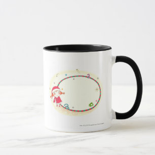 Mädchen, das Sankt-Kostüm trägt Tasse