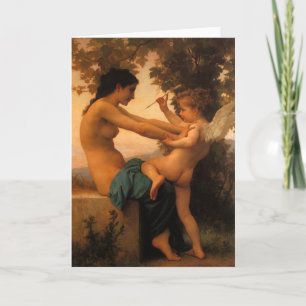 Mädchen, das sich gegen Cupido verteidigt von Boug Karte