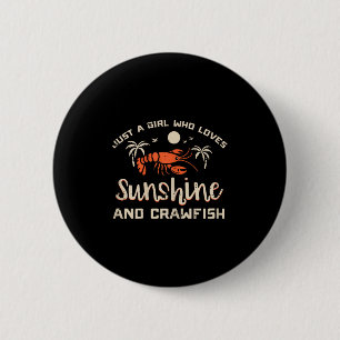Mädchen, das Sonnenschein-Flusskrebse Krebse Mädch Button