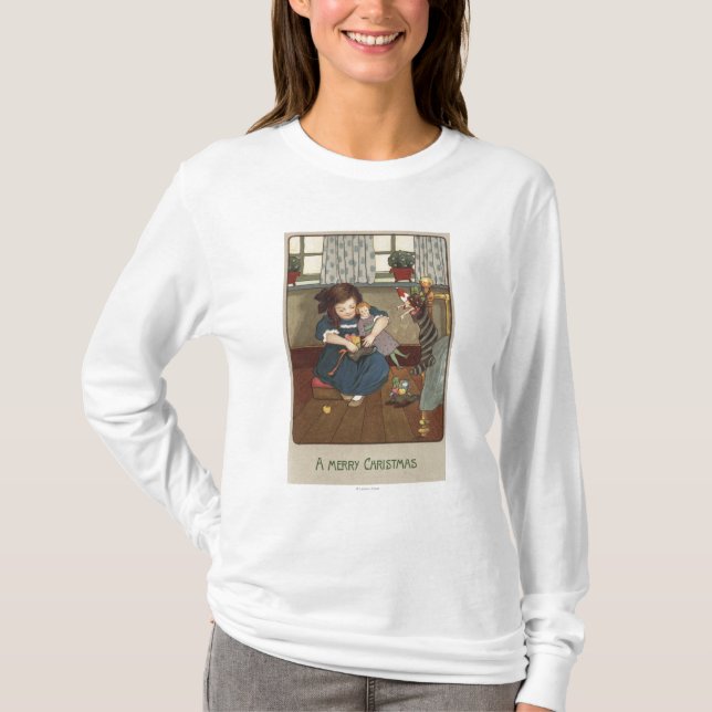 Mädchen, das voll ihre Schuhe der guter Sachen T-Shirt (Vorderseite)