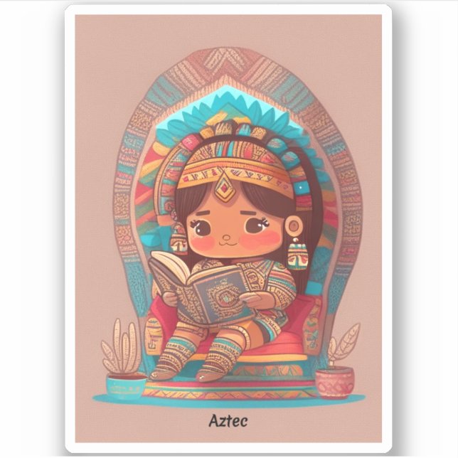 Mädchen der Welt - Azteken Aufkleber (Vorderseite)