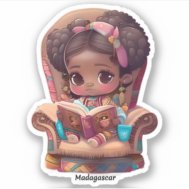 Mädchen der Weltausstellung - Madagaskar Aufkleber (Vorderseite)