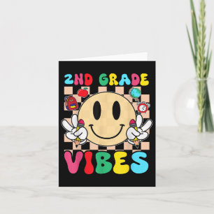 Mädchen der zweiten Klasse Vibes lächeln Gesicht z Karte