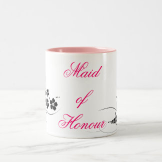 Mädchen des Ehrenrosas und -SCHWARZEN Zweifarbige Tasse