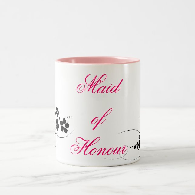 Mädchen des Ehrenrosas und -SCHWARZEN Zweifarbige Tasse (Mittel)