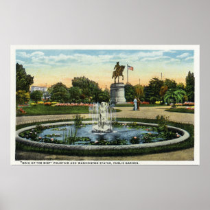 Mädchen des Nebel-Brunnens, Washington-Statue Poster