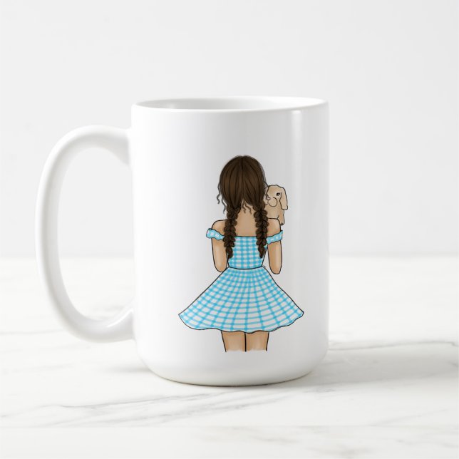 Mädchen, die ein Haustier mit Individuelle Name tr Kaffeetasse (Links)