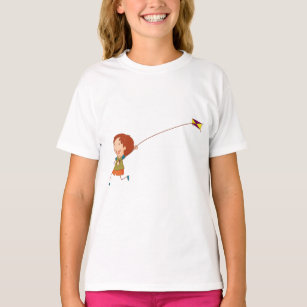 Mädchen, die einen Drachen fliegen T-Shirt