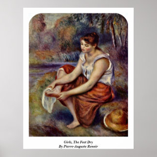 Mädchen, die Feet trocken von Pierre-Auguste Renoi Poster