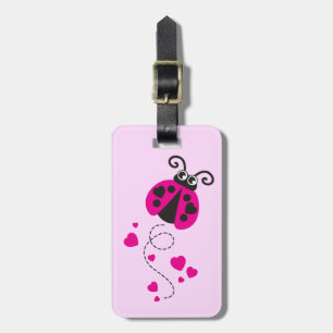 Mädchen, die Herz-Ladybug pink-Gepäckanhänger Gepäckanhänger